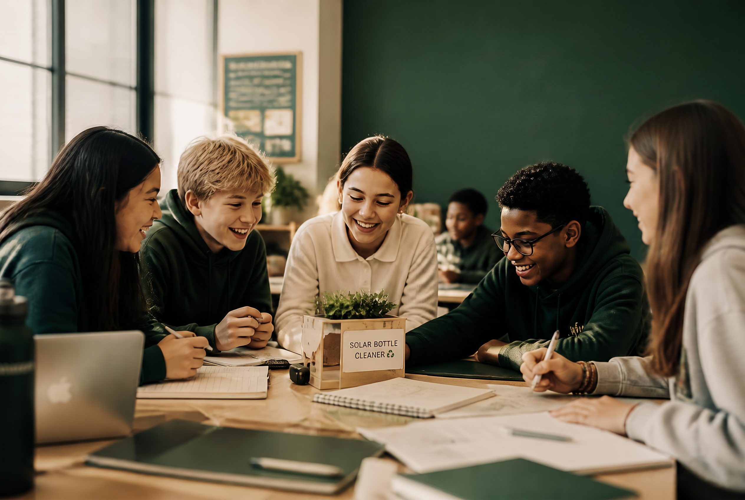 School-aged students collaborating at a Young Innovators Lab workshop